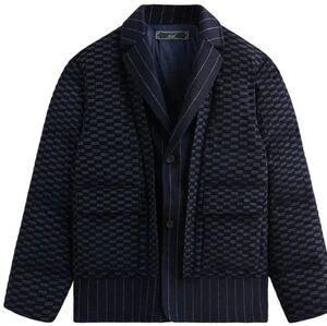 Kith Navy and Black Patterned Puffer Jacket